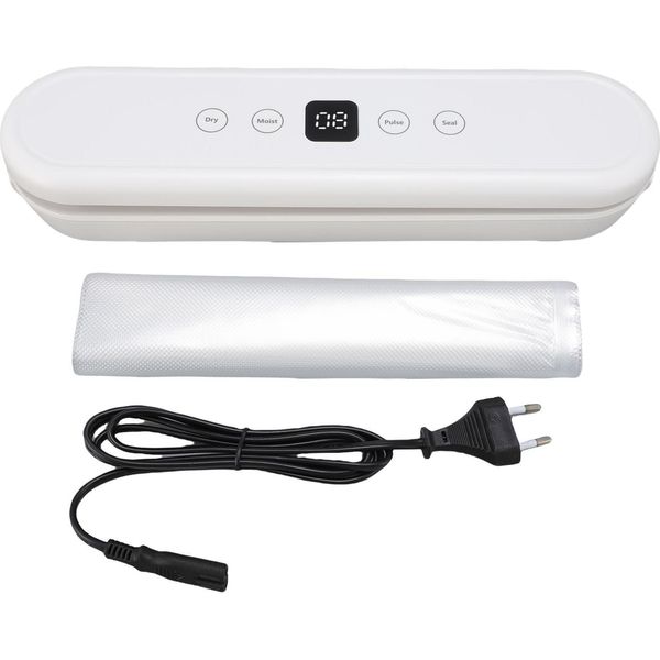 Sigillatrice Sottovuoto, 80 W, 65 Kpa, Compatta, Automatica, Per Alimenti Con Modalità Dry E Wet, 10 Sacchetti Per La Conservazione In Casa-image