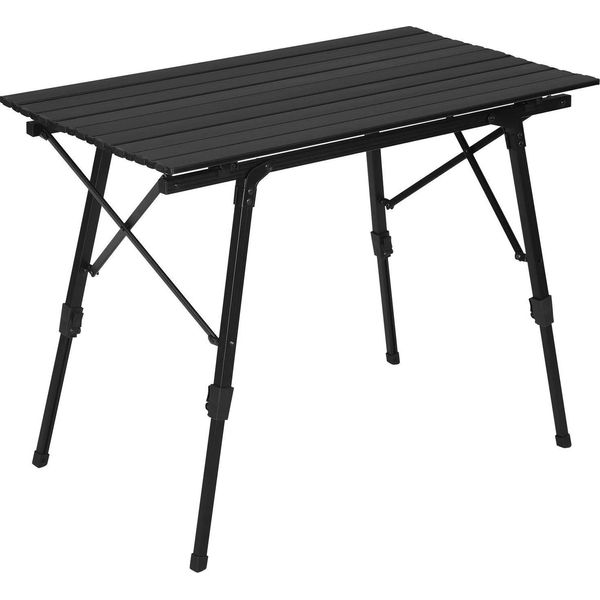 Tavolo Da Campeggio - Tavolo Pieghevole Da Esterno - Regolabile In Altezza - Alluminio - Rettangolare - Per 2 Persone - 19,5×14×94 Cm (Piegato) - Nero-image