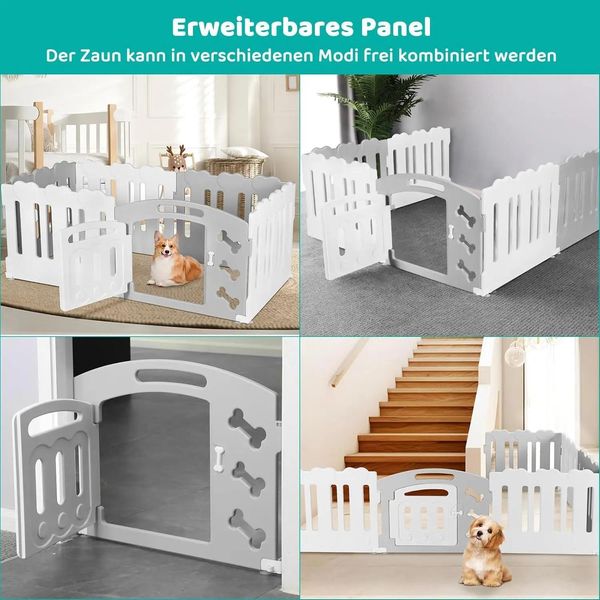 Recinto Per Cani - Box Per Cuccioli Con Porta Chiudibile - Altezza 60 Cm - 3/5/7+1 Pannelli - Plastica Riciclata - Interno/Esterno - Xs - Blu Navy-image