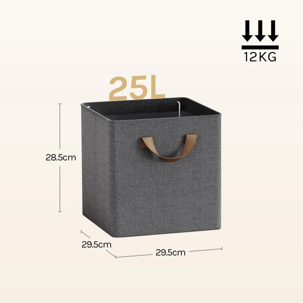 Contenitore Per Tessuti - Organizzatore Di Vestiti - 25 L - Pieghevole - Tessuto Non Tessuto Con Struttura In Metallo - 29,5 X 29,5 X 28,5 Cm - Blu-image