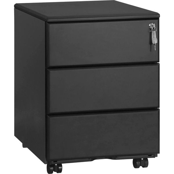 Cartella Mobile - Contenitore Per Rotoli - 3 Cassetti - Acciaio Inox - Dimensioni 39 X 52,4 X 54 Cm - Portata 145 Kg - Nero-image