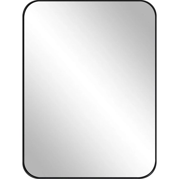 Specchio Da Parete - Specchio Da Bagno - Quadrato 62X62 Cm - Con Cornice - Per Bagno E Camera Da Letto - Nero-image