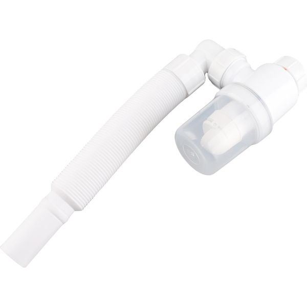 Tubo Di Scarico Del Bacino 90 Gradi Tubo Flessibile Di Scarico Del Lavabo Del Lavandino Bianco Tubo Di Scarico Flessibile Anti Odore Per La Cucina Bagno-image