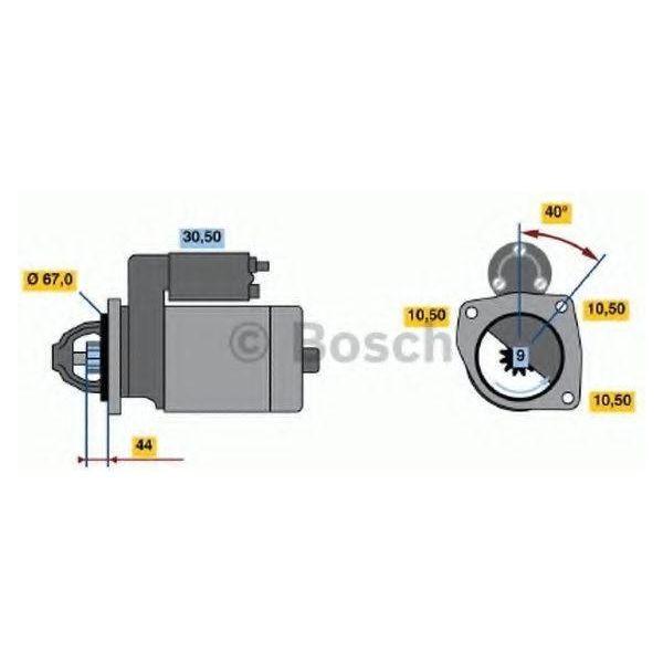 Bosch 0 986 019 030 Motorino Di Avviamento 0,9 Kw Per Mg Mg Zr 12 V-image