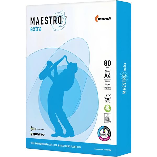 Mondi 9457A80S Carta Per Fotocopie Maestro Extra Din A4 80 G/M² 500 Fogli-image