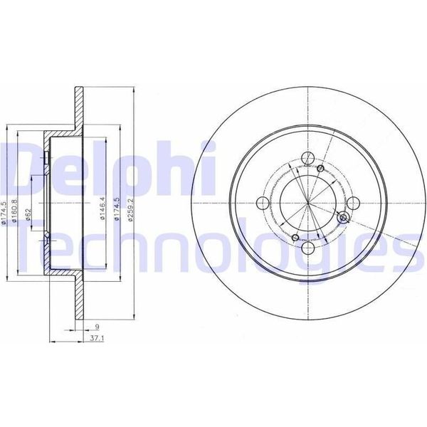 2X Disco Freno Delphi BG4345 Per Suzuki Swift Iv (Fz Nz) 43 2Mm 259Mm-image