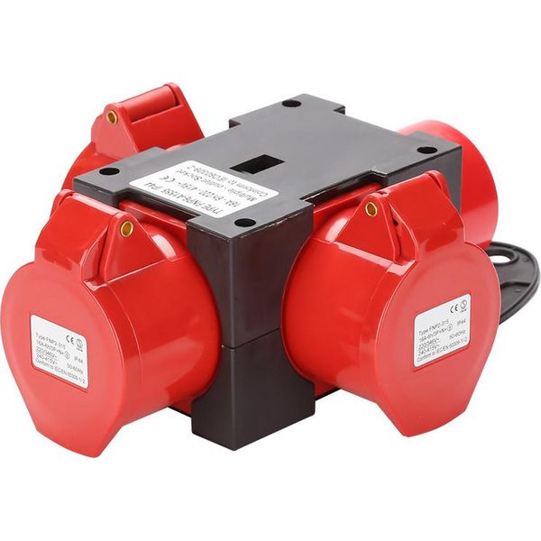 Swanew Quadro Di Distribuzione Elettrica Quadro Di Distribuzione Cee 16A 400V - 3 X 16 A Con Coperture Di Sicurezza A Cerniera Per Cantiere-image