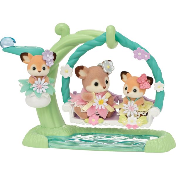 Sylvanian Families Reh Babys Mit Blumenschaukel Spielset, Spielfiguren, Figur, Spielzeug, Kinder, 5801-image