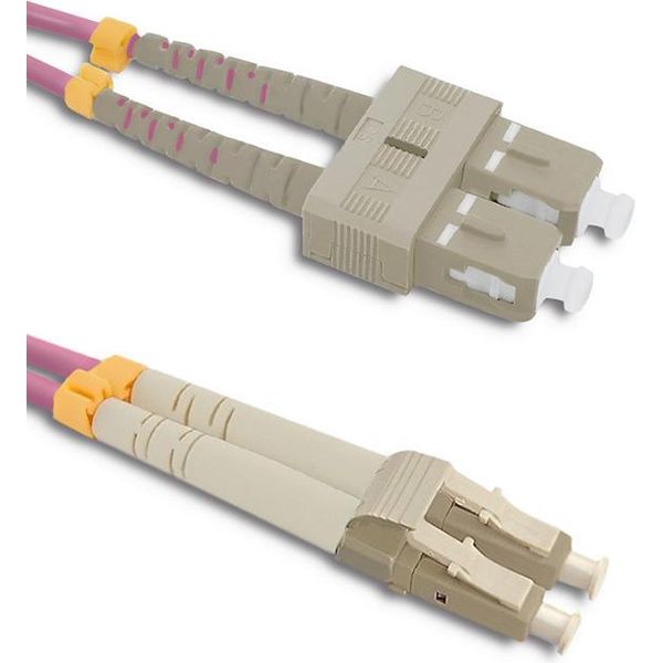 Qoltec Glasfaser-Patchkabel Lc/Upc - Sc/Upc | Multimode | 50/125 | OM4 | Duplex | 10 M-image