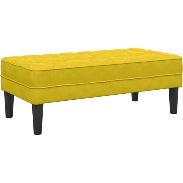 Syfax™ Panchina Con Cuscino Giallo 113 X 57 X 39 Cm Velluto-image