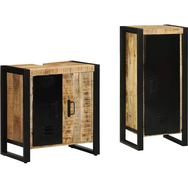 Syfax™ Set Di Mobili Per Il Bagno 2 Pcs Legno Di Mango Massello-image