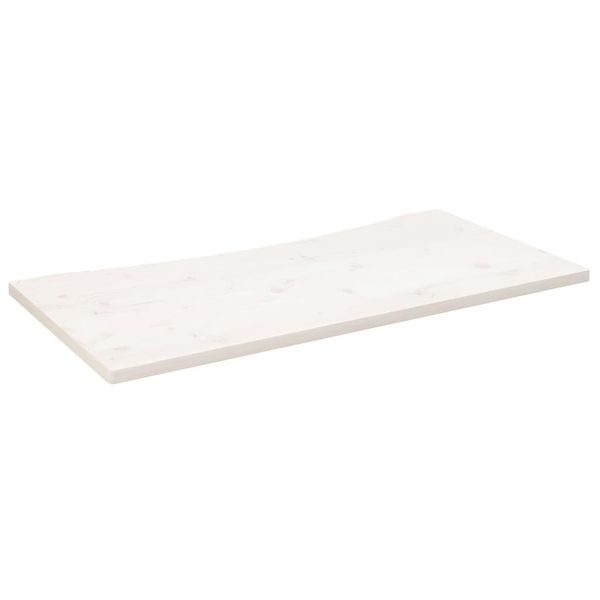 Syfax™ Piano Scrivania Bianco 100X50X2,5 Cm In Legno Massello Di Pino-image