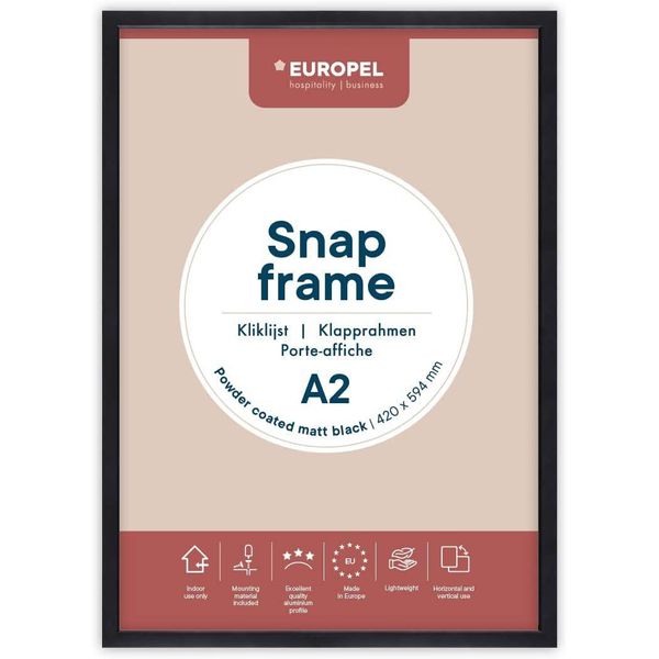 Europel 355071 Europel Premium+ Cornice Per Poster, Din A2, Nero-image
