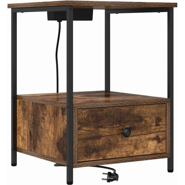Syfax™ Armadio Da Notte Rovere Fumé 42 X 41 X 56 Cm Legno Multistrato-image