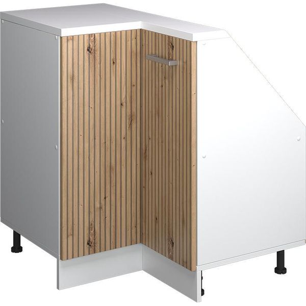 Vicco Mobile Sottotetto Mobile Angolare Rion, 75.6 X 81.6 Cm Con 1 Porta, Rovere Artigianale/Bianco/Bianco-image