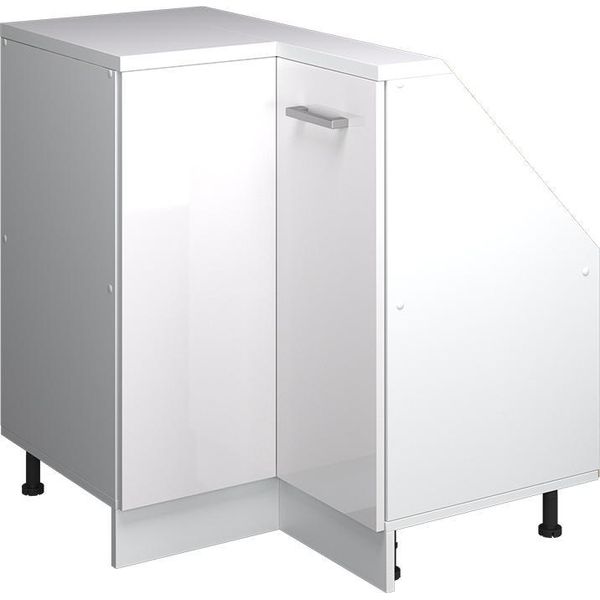 Vicco Mobile Sottotetto Mobile Angolare Rion, 75.6 X 81.6 Cm Con 1 Porta, Bianco Lucido/Bianco/Bianco-image
