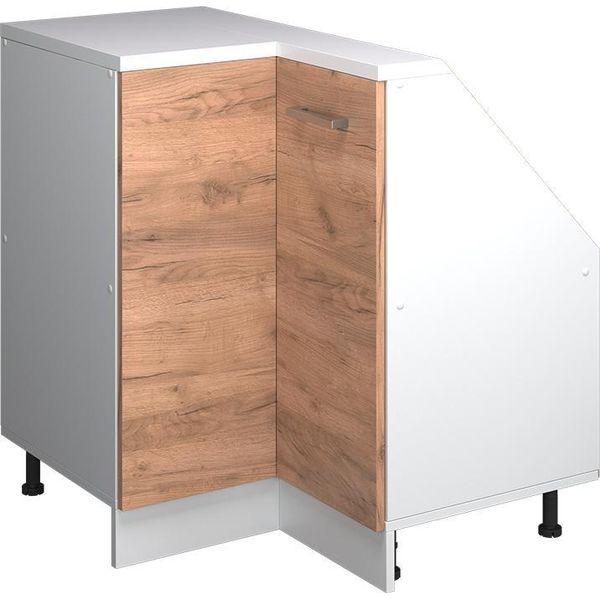Vicco Mobile Sottotetto Mobile Angolare Rion, 75.6 X 81.6 Cm Con 1 Porta, Quercia Dorata/Bianco/Bianco-image
