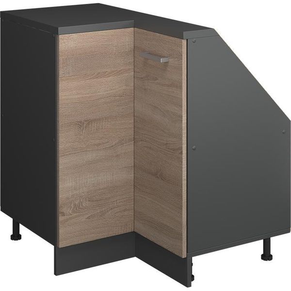 Vicco Mobile Sottotetto Mobile Angolare Rion, 75.6 X 81.6 Cm Con 1 Porta, Sonoma/Antracite/Antracite-image