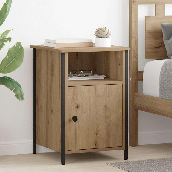 Vidaxl Comodino 2 Pezzi Rovere Artigianale 40 X 42 X 60 Cm Materiale A Base Di Legno-image