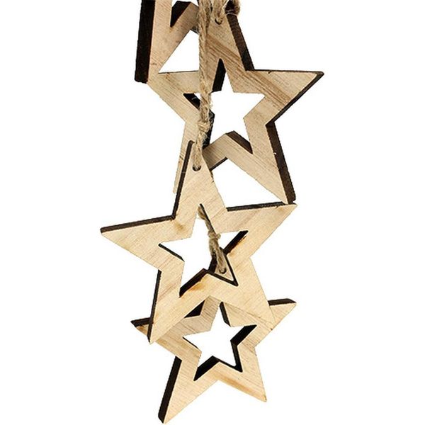 Stelle Decorative In Legno Da Appendere Per L'albero Di Natale E Le Finestre-image