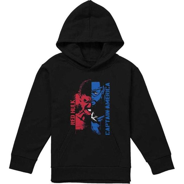 Capitan America - Felpa Con Cappuccio Per Bambini, Pullover TV23025 (128) (Nero)-image
