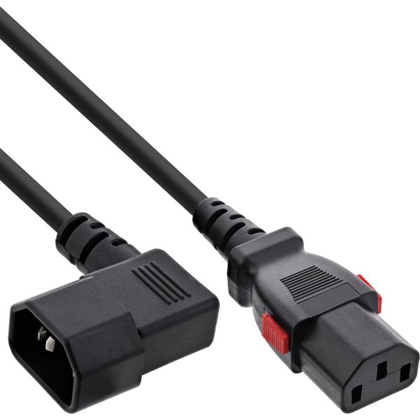 Inline® Cavo Di Prolunga Iec, Da C13 Bloccabile A C14 Angolato, Nero, 3M-image
