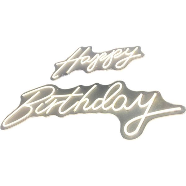 Inf Insegna Al Neon Led "Buon Compleanno"" - 42X32Cm Luce Acrilica Per Feste"-image