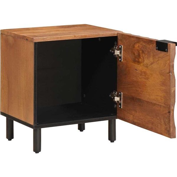 Vidaxl Comodino Marrone 40 X 33,5 X 46 Cm In Legno Massiccio Di Mango-image
