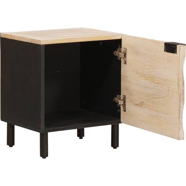 Vidaxl Comodino Bianco 40 X 33,5 X 46 Cm In Legno Massiccio Di Mango-image