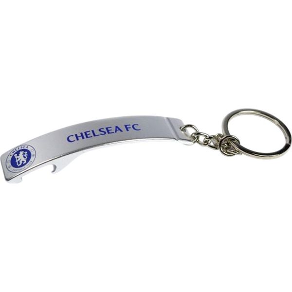 Chelsea Fc - Portachiavi Con Apribottiglie, Liscio BS6379 (Taglia Unica) (Argento)-image