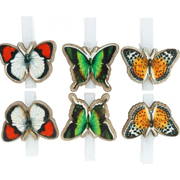 Clip Decorative Farfalla Legno Decorazione Idea Regalo Primavera Estate-image