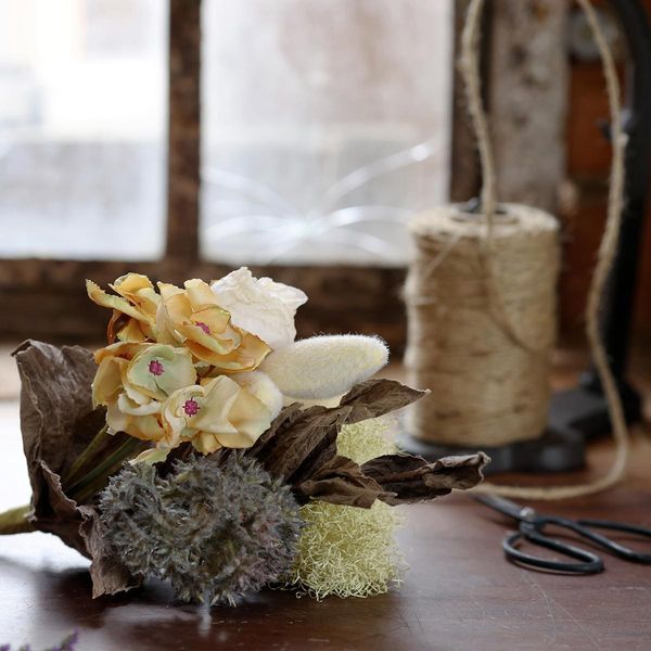 Bouquet Di Fiori Artificiali Decorazione Look Vintage Fiori Secchi Look Matrimonio-image