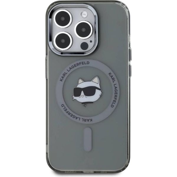 Karl Lagerfeld Klhmp15Xhlschk Iphone 15 Pro Max 6,7 Czarny/Nero Custodia Rigida Iml Metallo Choupette Head Magsafe-image