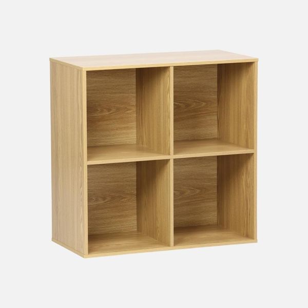 Libreria Modulare In Legno Con 4 Scomparti, Quercia-image