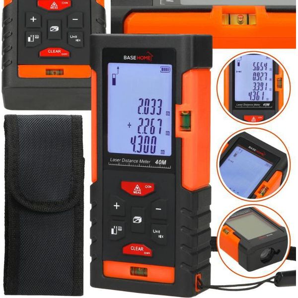 Distanziometro Laser >>40M<< Goniometro Digitale Livella Laser Di Misura Basehome-image