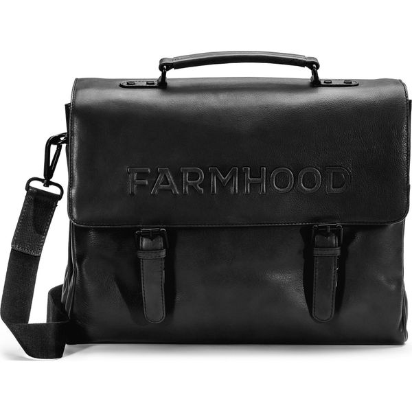 Farmhood Pelle Borsa Da Ufficio Borsa A Tracolla Memphis Briefcase Black 2 Nero-image