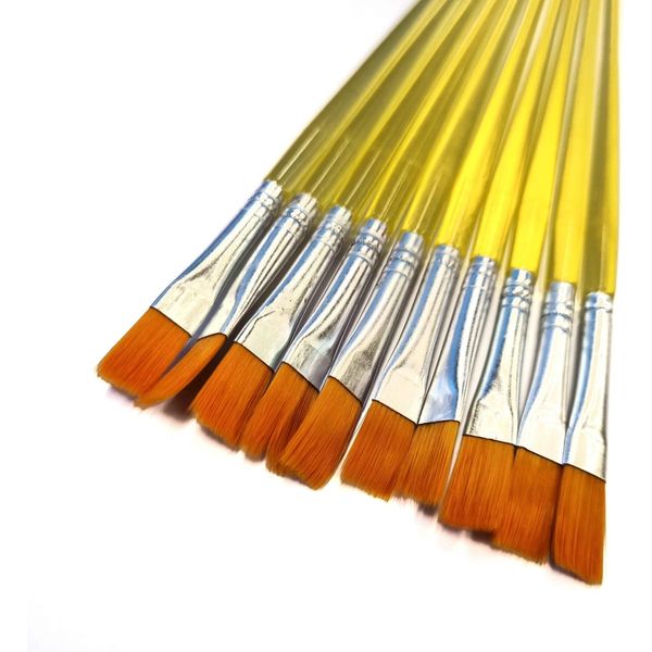 Pennelli - Set Di 10 - Pennelli - Pittura - Pittura - Artigianato - Pennelli - Piatto - Giallo-image