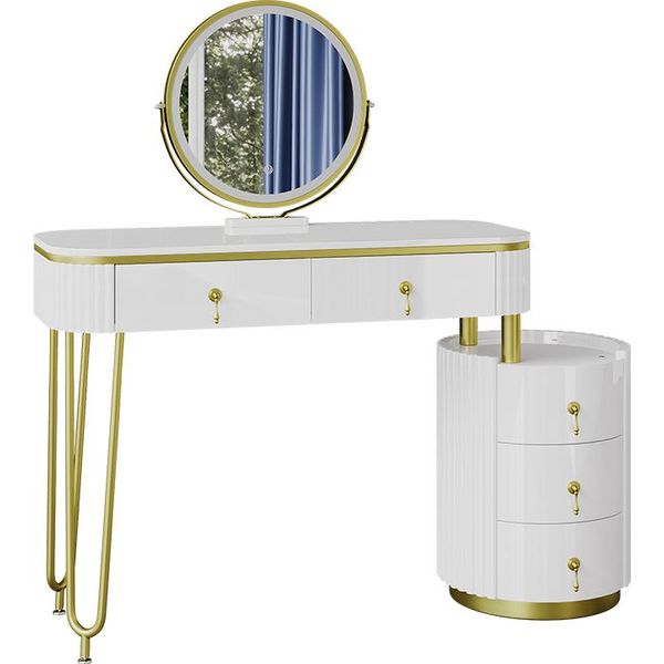 Vicco Tavolo Da Toeletta CharlèNe, 100 Cm Con Specchio A Led, Bianco-image