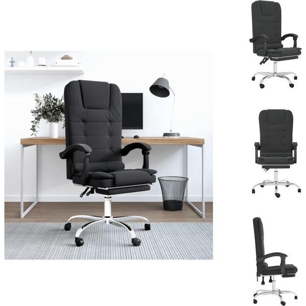 Vidaxl Sedia Da Ufficio Con Funzione Massaggio In Pelle Finta Nera - Sedie Da Ufficio-image