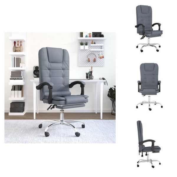 Vidaxl Sedia Da Ufficio Con Funzione Massaggio In Velluto Grigio Scuro - Sedie Da Ufficio-image