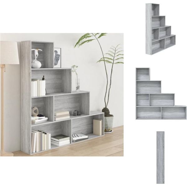 Vidaxl Libreria Grigio Sonoma 155X24X160 Cm - Librerie E Scaffalature-image