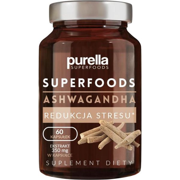 Purella Superfoods Integratore Alimentare Di Ashwagandha Per La Riduzione Dello Stress 30G, 60 Capsule - 350Mg-image