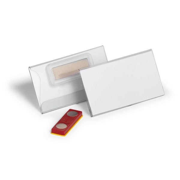Durable Portanome 40X75 Mm Con Magnete E Guida Antirotazione, 25 Pezzi, Trasparente, 824319-image