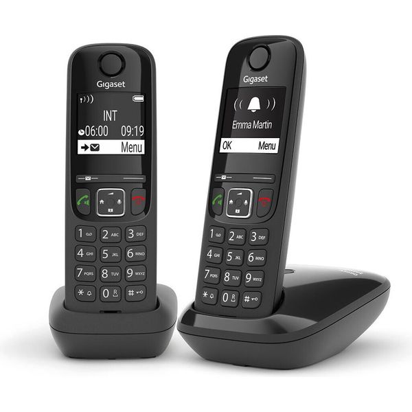 Gigaset AS690 Duo Telefono Cordless Dect Con Identificatore Di Chiamata Nero-image