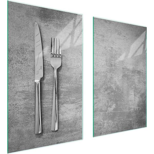 Piastre Copriforno 2 Pezzi 75X52 Copriforno In Ceramica Tagliere In Vetro Ardesia Best-image