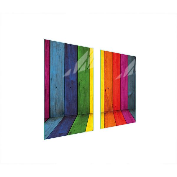 Piastre Copri Fornelli 2 Pezzi 75X52 Copri Piano Cottura In Ceramica Tagliere In Vetro Legno Colorato-image