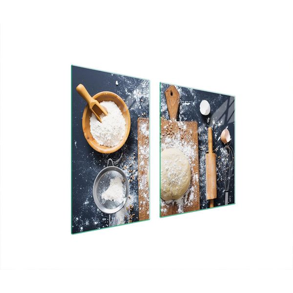 Piastre Copri Fornelli 2 Pezzi 100X52 Ceramica Copri Piano Cottura Vetro Tagliere Ardesia Cucina-image