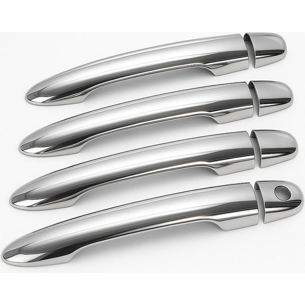 Recambo Coprimaniglia Cromato In Acciaio Inox Compatibile Per Renault Clio Iii | Clio Grandtour 2008-2013-image