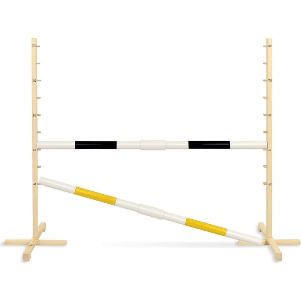 Ostacolo Di Salto Per Cavallo Hobby 160 Cm, H-120 Cm, Due Travi - Nero E Giallo-image