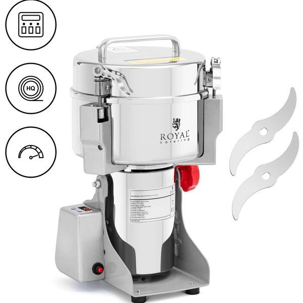 Macinino Elettrico Per Spezie Royal Catering - 2000 G - 21 X 9,5 Cm - 3400 W - Digitale --image